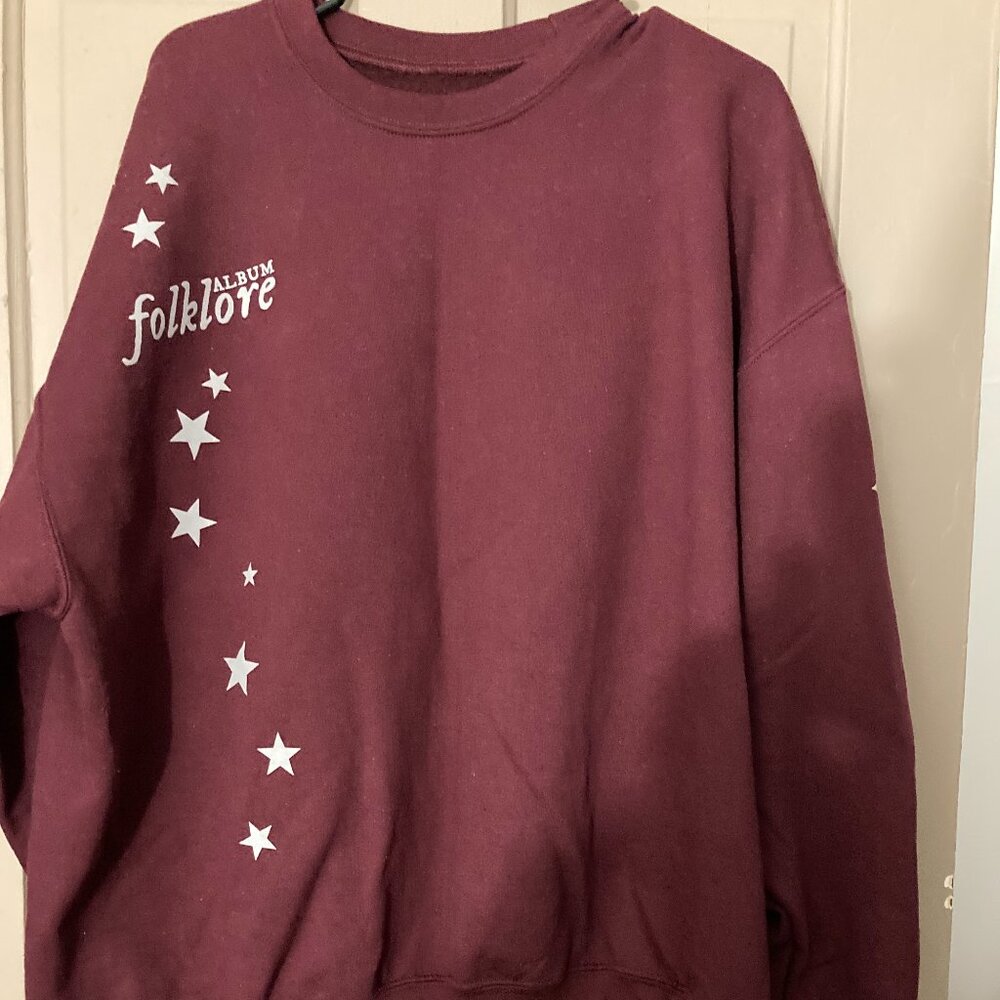 Taylor Swift Maroon Folklore Sweatshirt stars around my scars XXL EUC